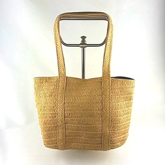 DRAPER JAMES CLASSIC WOVEN STRAW TOTE SOFT LARGE BEACH MARKET DAY TRIPPER - Picture 5 of 11